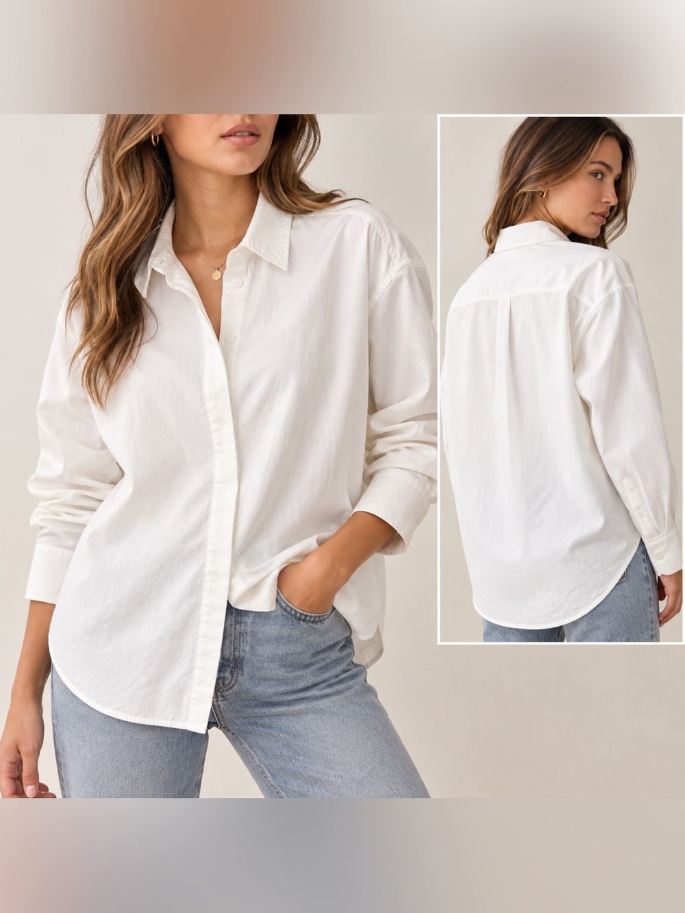 Reformation Organic Cotton Oversized Button-Up Shirt White Size L NWOT